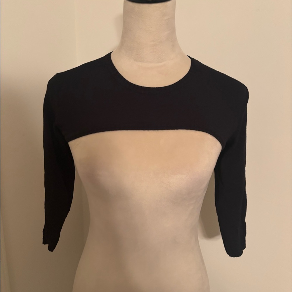 Laundry By Shelli Segal Black Crop Bolero Shrug